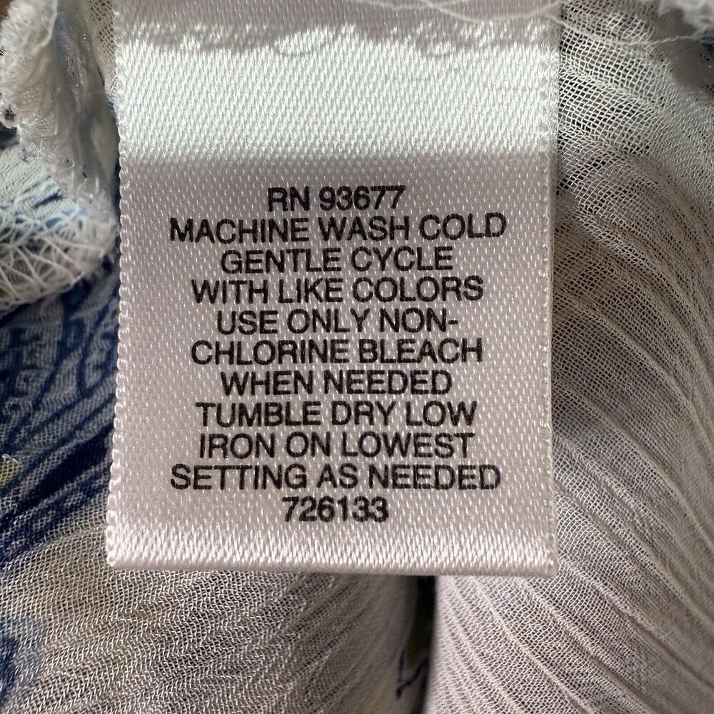 Liz Claiborne Blouse Women’s Size 1X White Multi Paisley Print Top 3/4 Sleeves - Picture 10 of 11